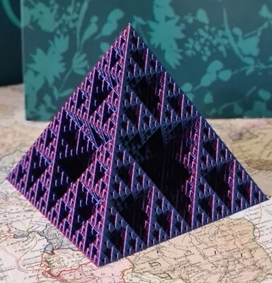 3D Sierpinski Triangle Fractal Model Tetrix Science Math Gift • £9.99