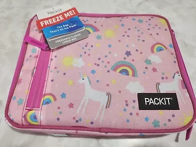$21 • Buy Packit Freezable Lunch Bag Unicorns And Rainbows