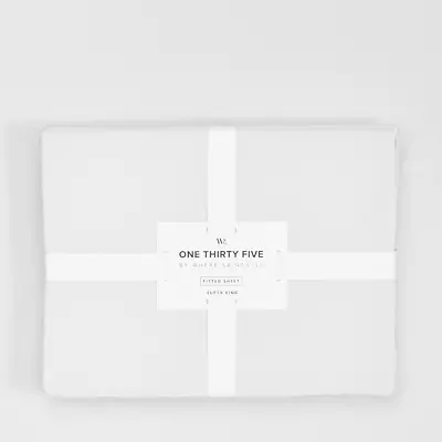Fitted Bed Sheet Super King Plain White 100% Cotton Soft Breathable Bedsheet • £45