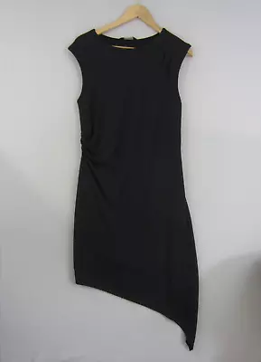 Decjuba Dress Womens Large 14 Black Sleeveless Asymmetrical Stretch Party Work • $29.95