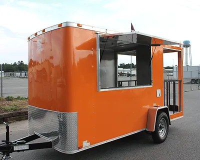 NEW 6x14 6 X 14 Enclosed Concession Food Vending BBQ Porch Trailer * MUST SEE * • $6900