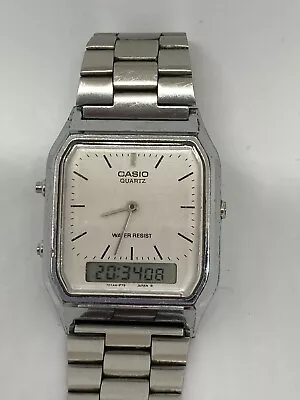 £10 • Buy Casio Mens Watch 5154 AQ-230  Quartz Analogue Digital Retro Stainless Steel.