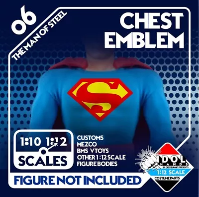 06 Man Of Steel Superman Emblem 1:12 Mezco For VToys Zero BMS IDOL HANDS • $15