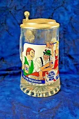 Vintage Beer Stein Pabst Brewing Co. Lidded 6.5 In Tall German Graphics • $15