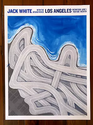 $200 • Buy JACK WHITE Los Angeles Night 2 Live Concert Poster 2022 Limited Numbered