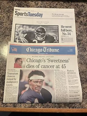 1999 Walter Payton Newspaper. Chicago Bears Football • $19.99