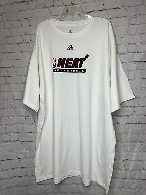 NBA MIAMI HEAT ADIDAS MEN WARM UP White SHIRT SWEATSHIRT 4XLT #6685 • $22.99