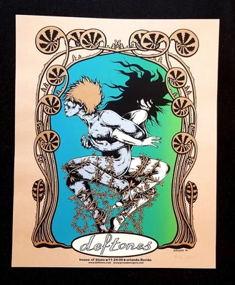 $175 • Buy Deftones Orlando House Of Blues 2006 Concert Poster By Jermaine Rogers