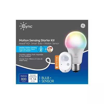 GE 93130374 Cync Smart Light Bundle: 9.5 Watt Light Bulb + Motion Sensor Color • $29.66