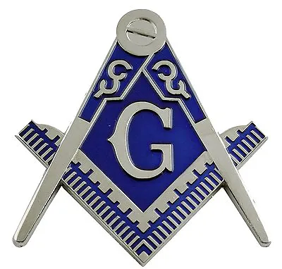 Chrome Silver Master Mason Auto Cut Out Car Emblem For Blue Lodge Freemasonry  • $9.99