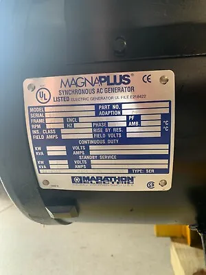 $1750 • Buy Marathon Magna Plus 30KW Generator End