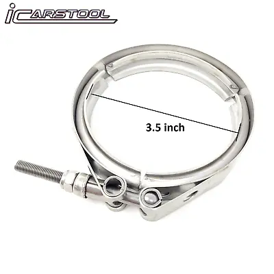 $13.99 • Buy 3.5  Stainless Steel V Band Turbo Downpipe Exhaust Clamp Vband Fit 3.5  Flanges