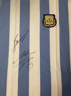 Lionel Messi & Diego Maradona Signed Official Argentina Shirt Jersey By Icons • $22000