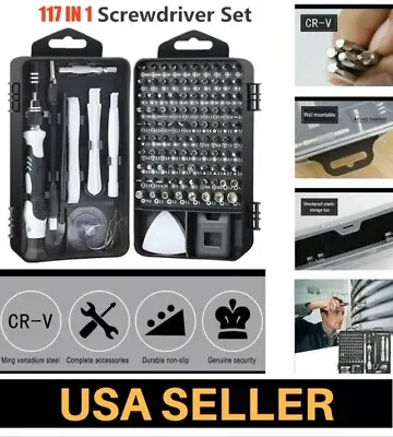 117 IN 1 Precision Screwdriver Bit Set Small Mini Hex Torx Star Flat Bits Tools • $25.99