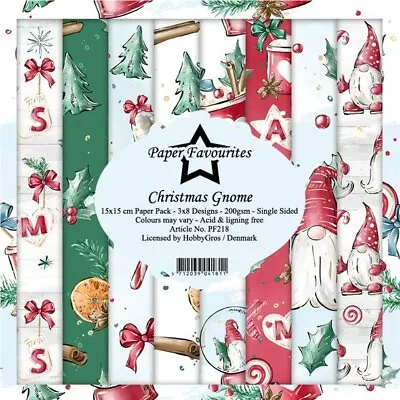 £6.50 • Buy New Dixi Craft  Paper Favourites Paper Sheets 15 X 15cm Christmas Gnome