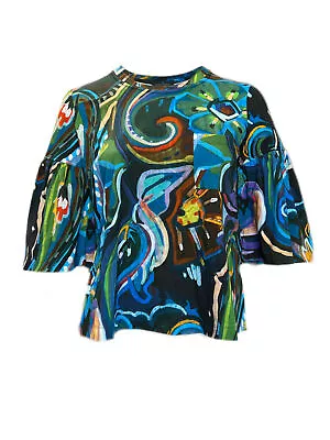 Marina Rinaldi Women's Multicolored Valore Printed T Shirt Size XL NWT • $73.75