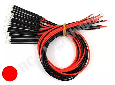 RC LED Light Replacement Lead 2 Pieces-  Non Flashing Red 3mm 2pc • $3.19