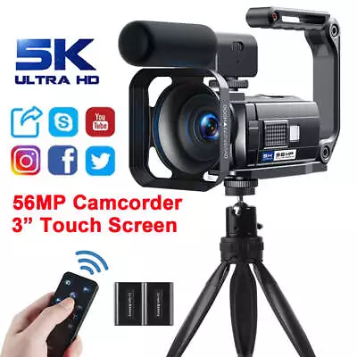 Video Camera Camcorder 5K UHD 56MP YouTube Camera WiFi Touchscreen Vlogging Cam • $190.99