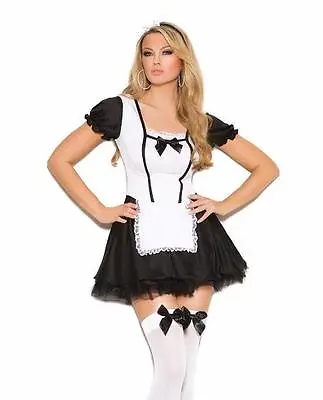 Maid Costume Dress Apron Head Piece Headband Ruffles Sexy French Chamber 9089 • $39.99