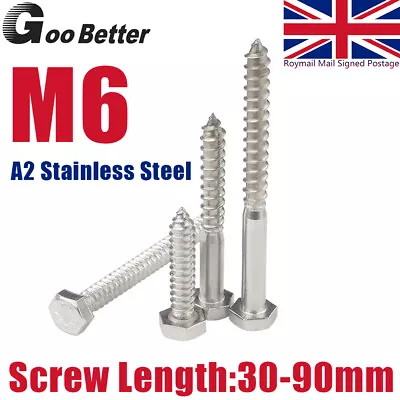 M6 6mm Hex Head Steel Self Tapping Multi Fix Concrete Screw Fixing Anchor Bolts • £1.80