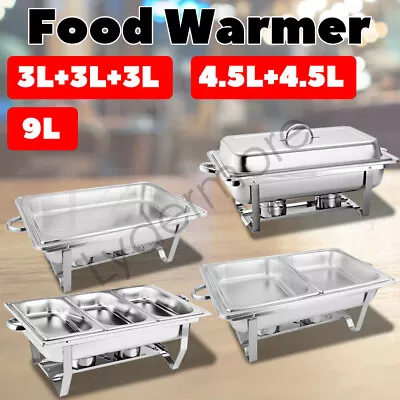 9L/4.5L*2/3L*3 Multi Stainless Steel Bain Marie Chafing Dish Buffet Food Warmer~ • $37.20