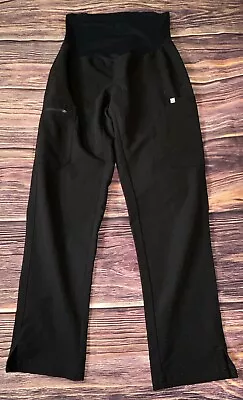 Figs Yola Black Pull On Maternity Skinny Scrub Pants Size XS/P • $8