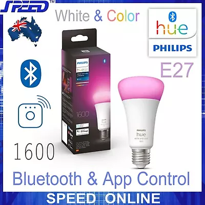 PHILIPS Hue White & Color Ambiance 1600 A67 E27 Smart Bulb - Bluetooth &WiFi APP • $109.95