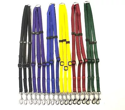 13mm Adjustable 3 Way Splitter Dog Lead Leash Strong Durable Webbing 18 Colours • £11.95