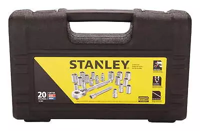 STANLEY Assorted  X 1/4  Drive SAE 6 Point Socket Set 20 Pc. Durable Easy Clean • $28.61