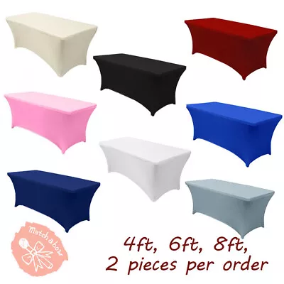 5pcs Spandex 4ft 6ft 8ft  Stretch Fitted Tablecloth Table Cover Wedding Event • $48.79
