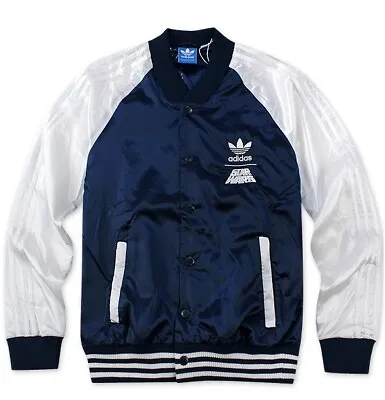 Adidas Originals Star Wars Satin Empire Falcon Embroidery Blue Track Jacket • $85.80