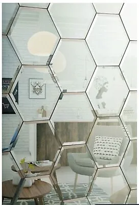 Mirrored Hexagonal Wall Tiles-200*200*4mm-25sheets-1m2 • £4.25
