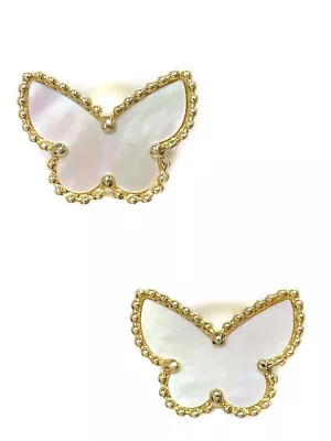 Van Cleef & Arpels K18Yg Sweet Alhambra Papillon Earrings Shell Butterfly MOP • $2540