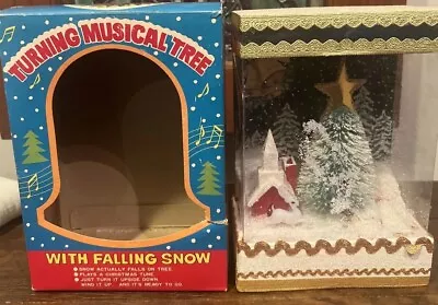 Vintage Animated Turning Musical Christmas Tree (Jingle Bells) Falling Snow • $85