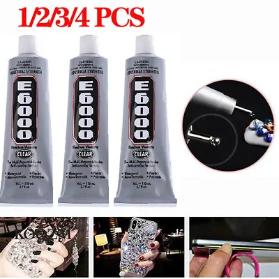 £11.58 • Buy 1/2/3/4 Pcs 110ML E-6000 Glue With Tip Adhesive Industrial Strength Crafts DIY