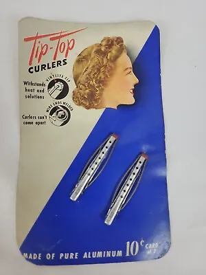 Vintage New Tip Top Curlers 2 Pack Pure Aluminum 40's 50's Made In USA • $8.95