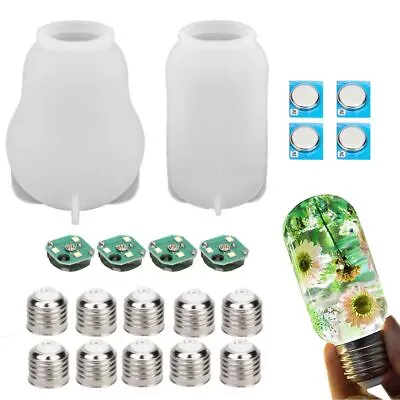 16pcs Silicone LED Light Bulb Resin Molds Chip Cover Epoxy Making Tool Mould DIY • $11.49