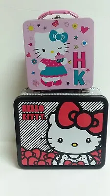 Vtg Hello Kitty Sanrio Tin Metal Red Blk Lunchbox 2011 HK Pink Favor Box 2014 GC • $19.95