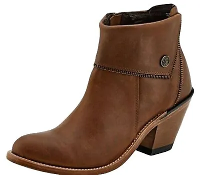 Old West Women's Zipper Leather  Booties 18160 Size 9 New Western • $56.25