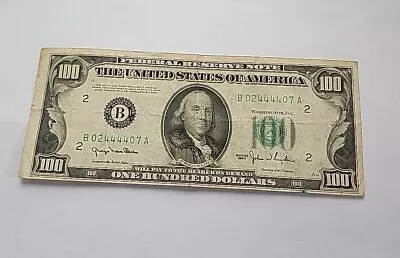 1950-B Series $100 Bill - One Hundred Dollar Bill Miscut Error Vintage Currency  • $166.59