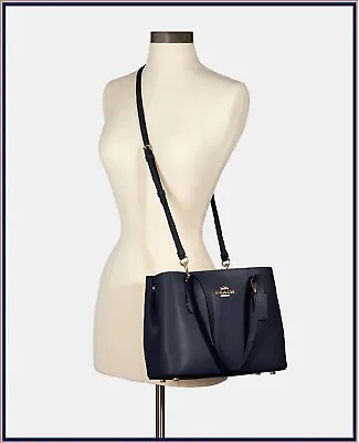 NWT COACH Mini Avenue Carryall Leather Handbag Gold/Midnight Oxblood F73277 • $262.54