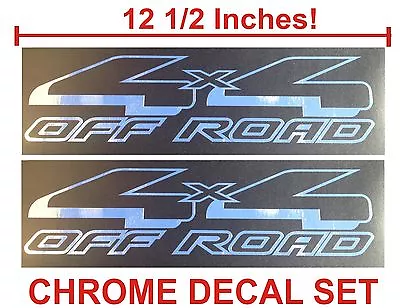 $12.99 • Buy 4x4 Off Road Truck Bed Decals, CHROME (Set) For Ford F-150 And Super Duty