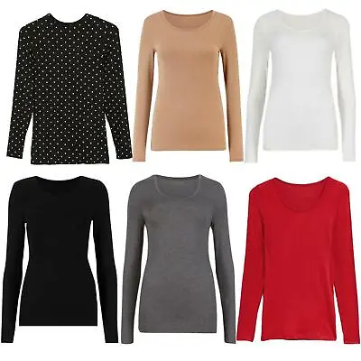 £9.99 • Buy EX M&S Womens Thermal Top Ladies Heatgen T Shirt Long Sleeve Vest Size 6-28