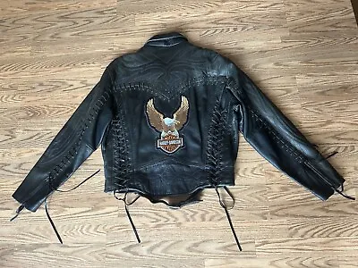 Michael Hoban North Beach Harley Davidson Leather Jacket Size 44 • $250