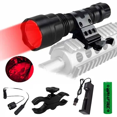 500 Yards Red LED Scope Mount LED Flashlight Lamp Hunting Air Rifle Torch Light  • £12.47