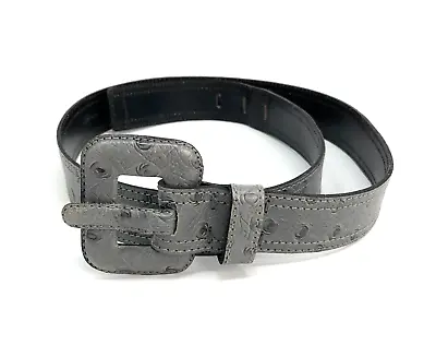 $149.99 • Buy Vintage Yves Saint Laurent Gray Ostrich Leather Adjustable Belt YSL