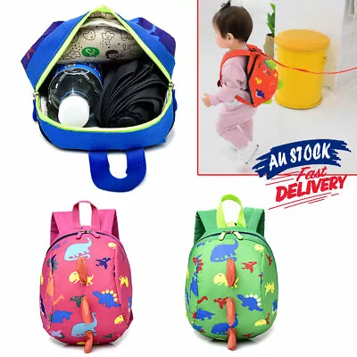 Cartoon With Strap Backpack For Kids Bag Safety Harness Toddler Reins Dinosaur • $13.99