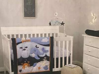$59.99 • Buy Nojo Little Love SEA LIFE 5PCS Crib Bedding  W Musical Mobile WHALE  👍OPEN ITEM