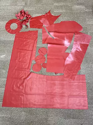 4D Supatex Latex Rubber Fabric Sheets Offcuts Scraps - RED • £17