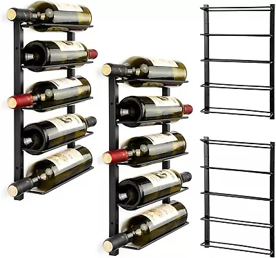 Black Metal Wall-Mount Wine Rack For Wine Display Storage 4 Pack • $60